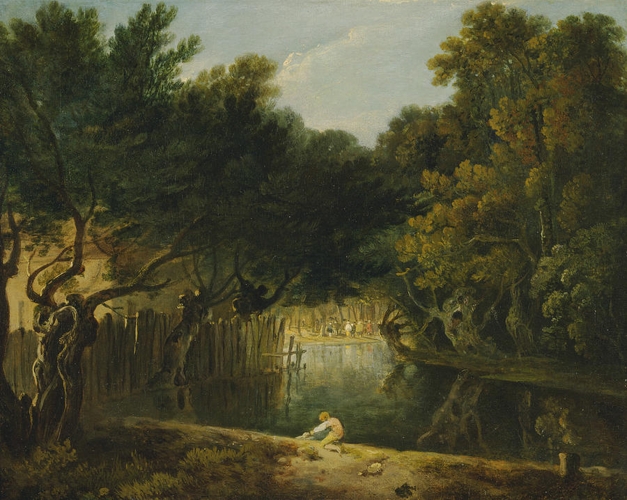 View of the Wilderness in St. Jamess Park Painting by Richard Wilson