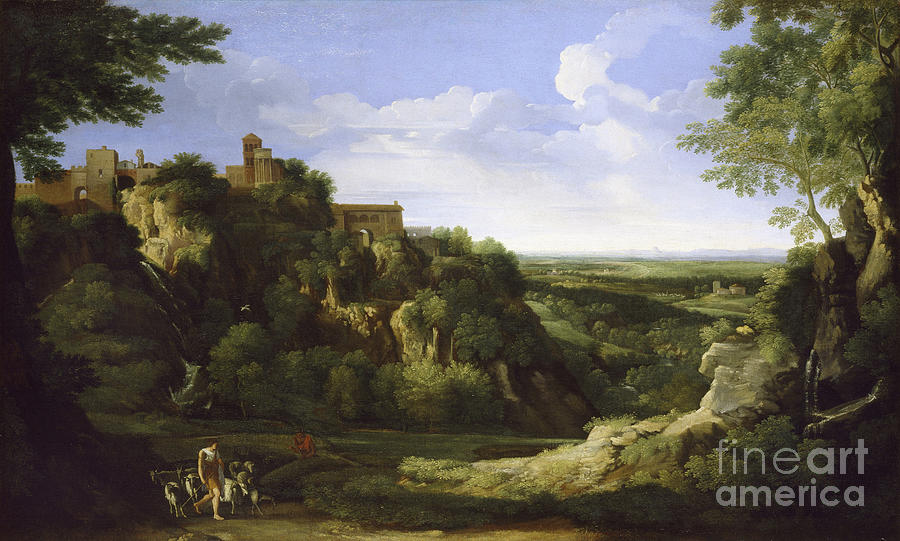 View Of Tivoli With Rome In The Distance, 17th Century Painting by Gaspard Poussin Dughet