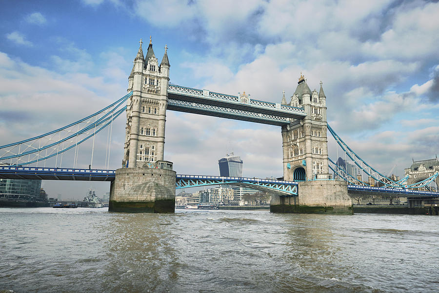 Architecture Digital Art - View Of Tower Bridge And The Thames, London, Uk by Frank And Helena
