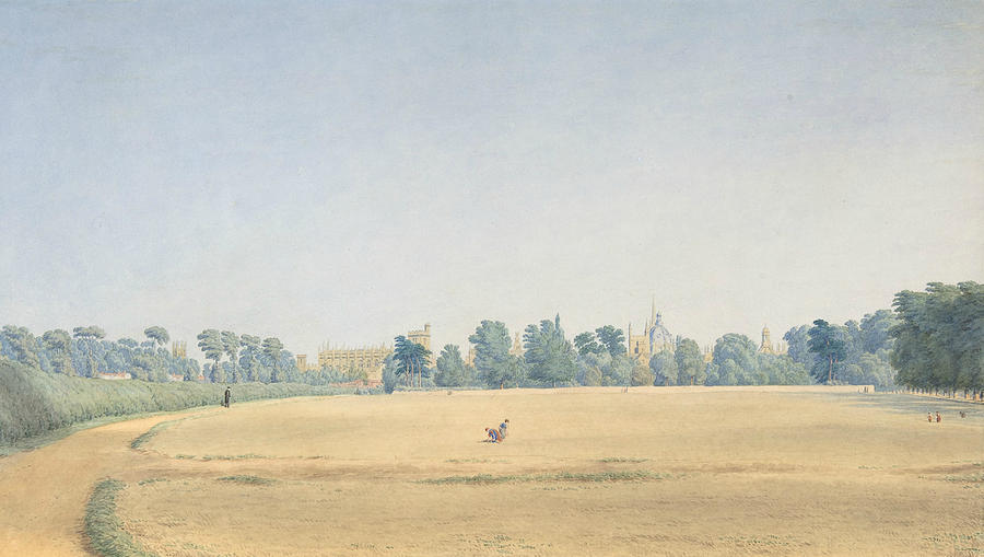 View of University Park looking towards New College, Oxford Drawing by William Turner of Oxford