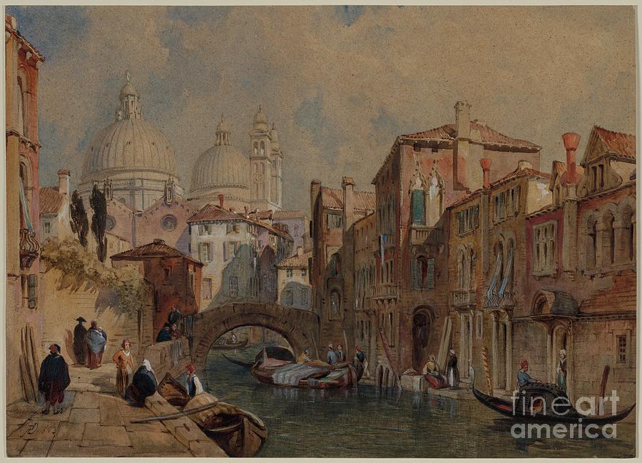 View Of Venice The Dome Of Santa Maria Drawing by Heritage Images