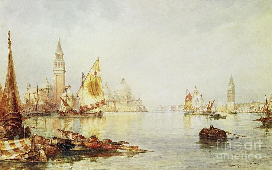View Of Venice Watercolor Painting by Cb Hardy