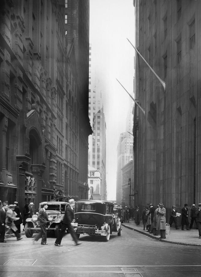 View Of Wall Street In New York Around Photograph by Keystone-france