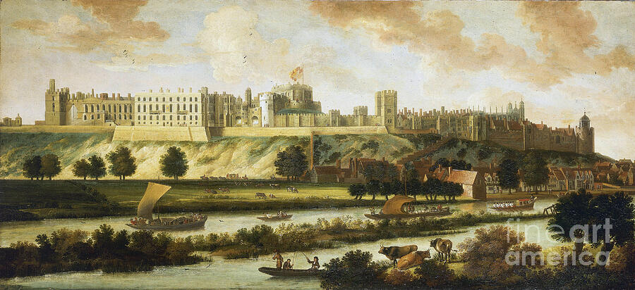 Castle Painting - View Of Windsor Castle, And The Entire Panorama Surrounding The Building by Johannes Vorsterman