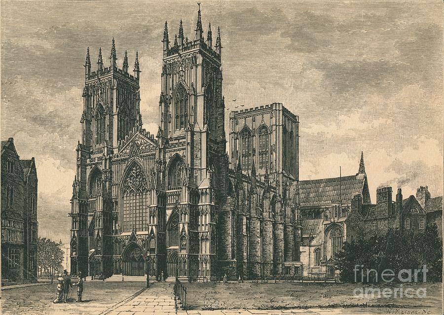 View Of York Minster Drawing by Print Collector