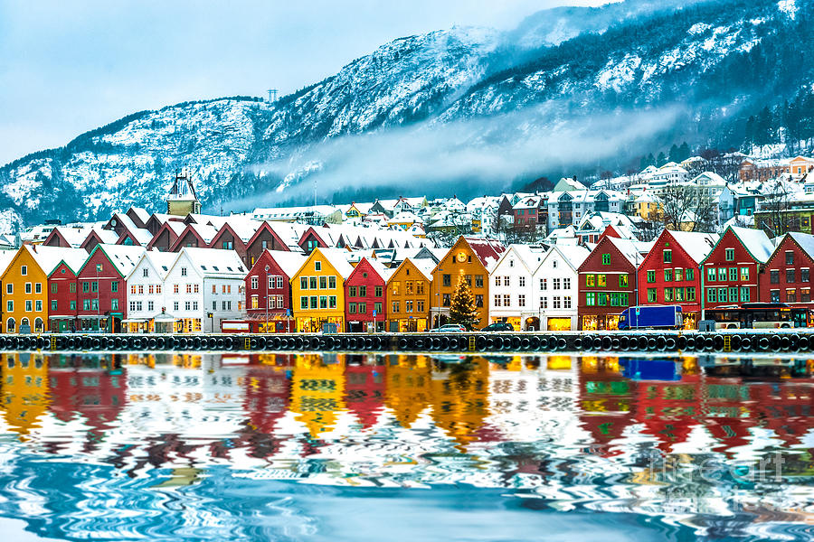 County Photograph - View On Bruges Bergen Norway by Tatyana Vyc County Photograph - View On Bruges Bergen Norway by Tatyana Vyc
