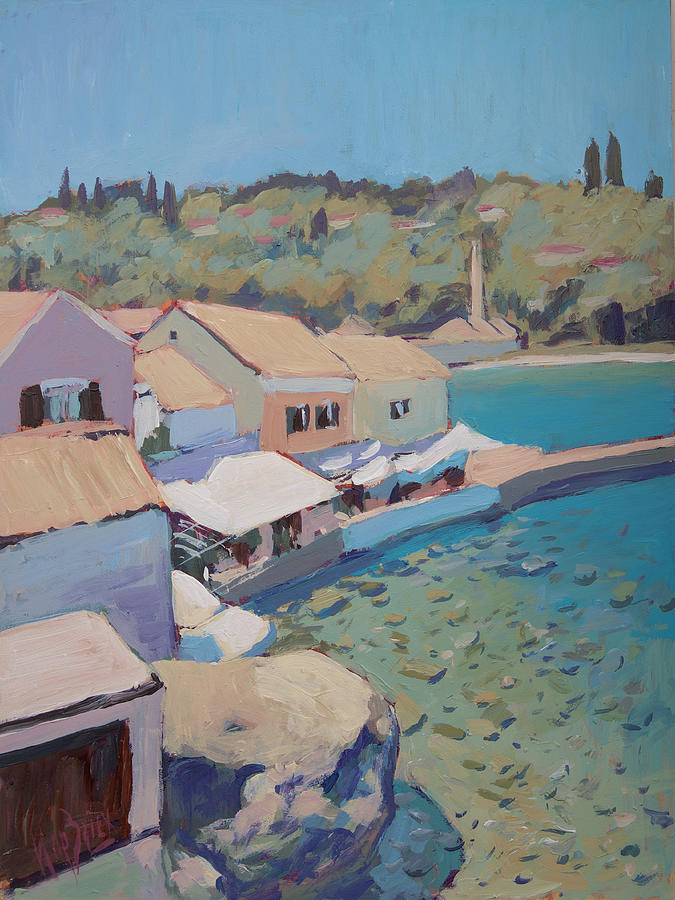 View on the Loggos pier Painting by Nop Briex