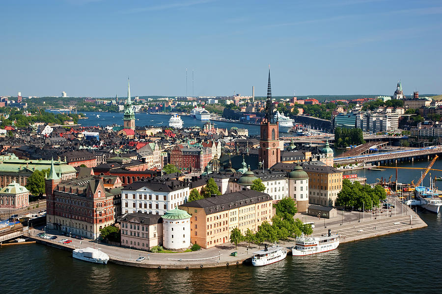 View Over Gamla Stan, Stockholm, Sweden Photograph by Peter Adams