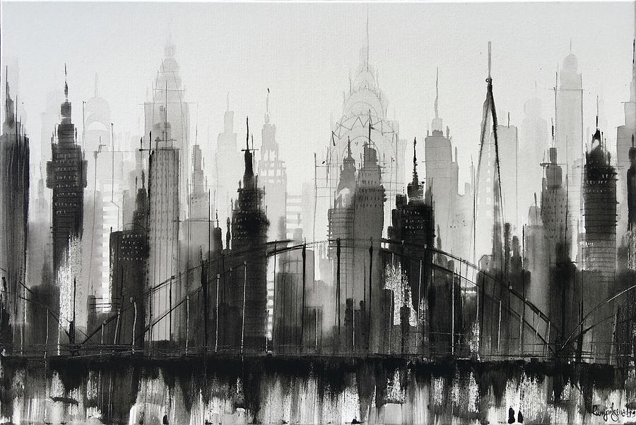 View Over Manhattan - New York City Skyline C01n02 Painting