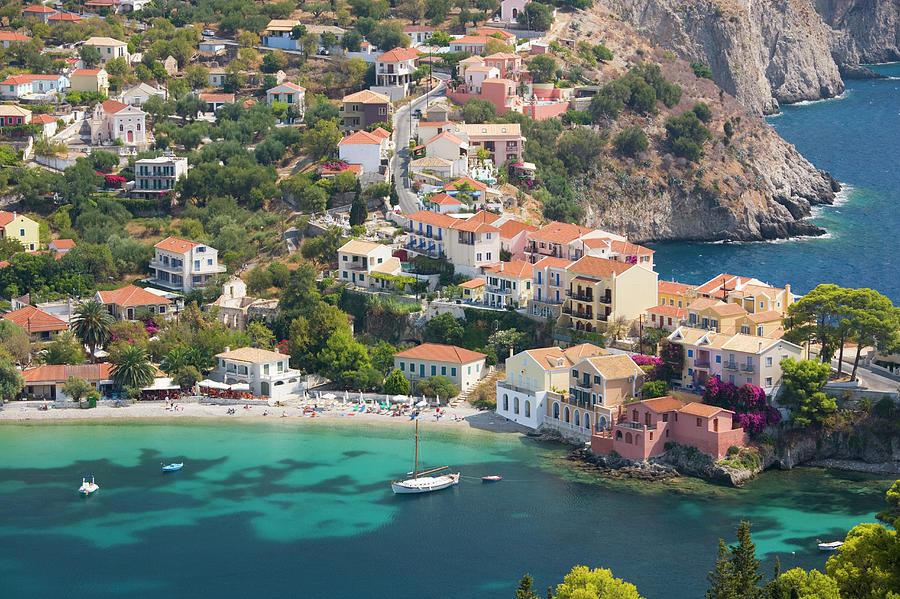 View Over Village From Hillside, Assos Photograph by David C Tomlinson