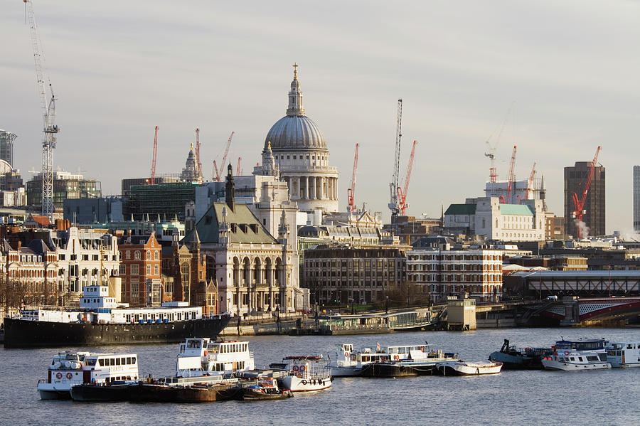 View Towards St. Pauls Cathedral Along Photograph by Walter Bibikow