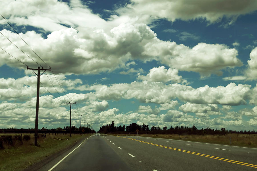 View Up A Long Straight Highway Photograph by Jill Ferry
