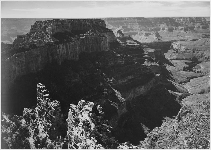View with rock formation different angle Grand Canyon National Park Arizona. 1933 - 1942 Painting by Ansel Adams