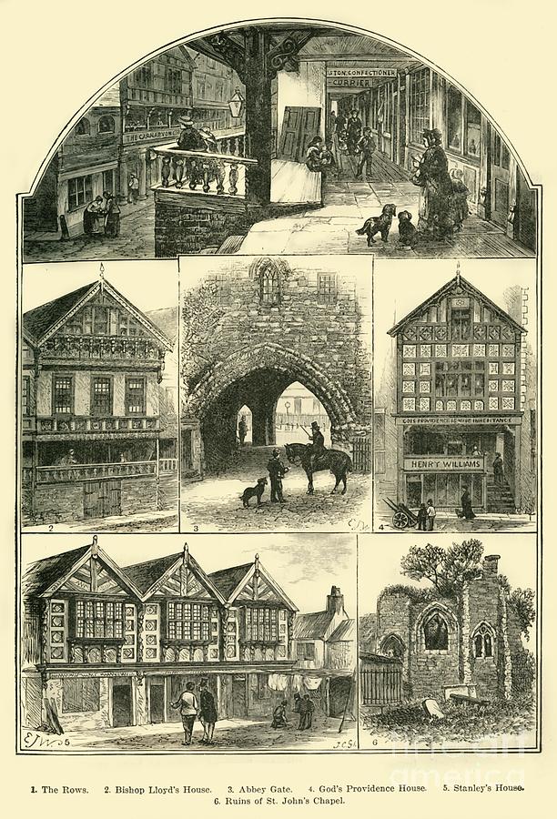 Views In Chester Drawing by Print Collector