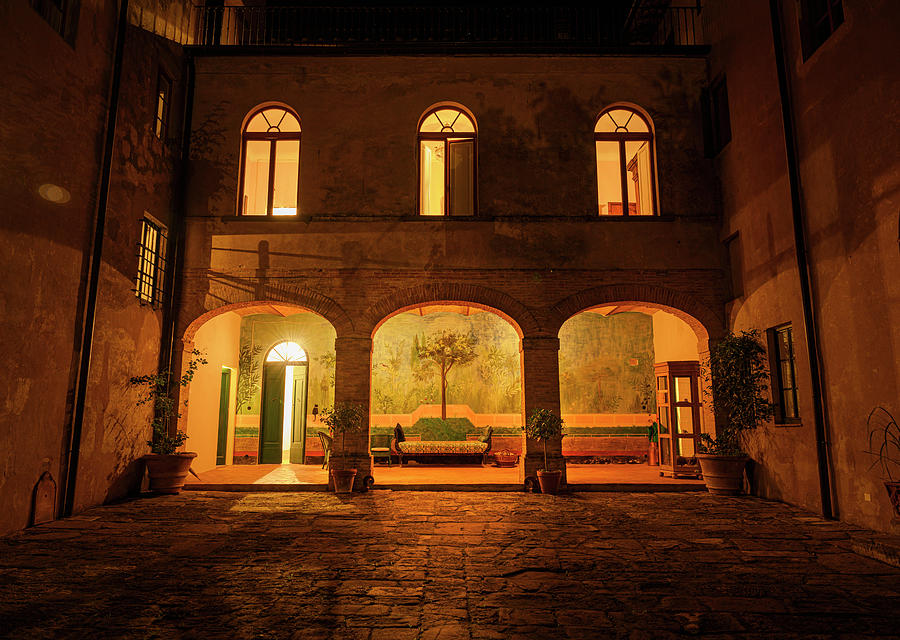 Villa Pozzolo Loggia Tuscany Italy Photograph by Joan Carroll