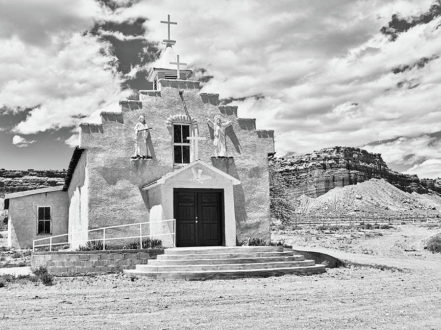 Village church 1, New Mexico, BW Photograph by Segura Shaw Photography