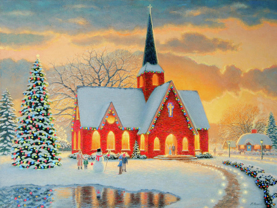Village Church Painting by Heather Burns - Fine Art America