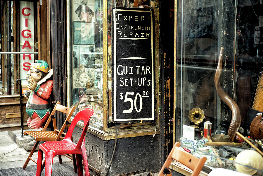 Village Guitar Repair in New York City Photograph by John Rizzuto