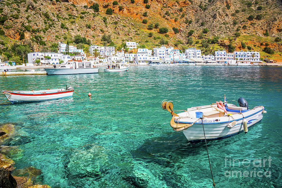 Greek Photograph - Village in Crete, Greece by Delphimages Photo Creations