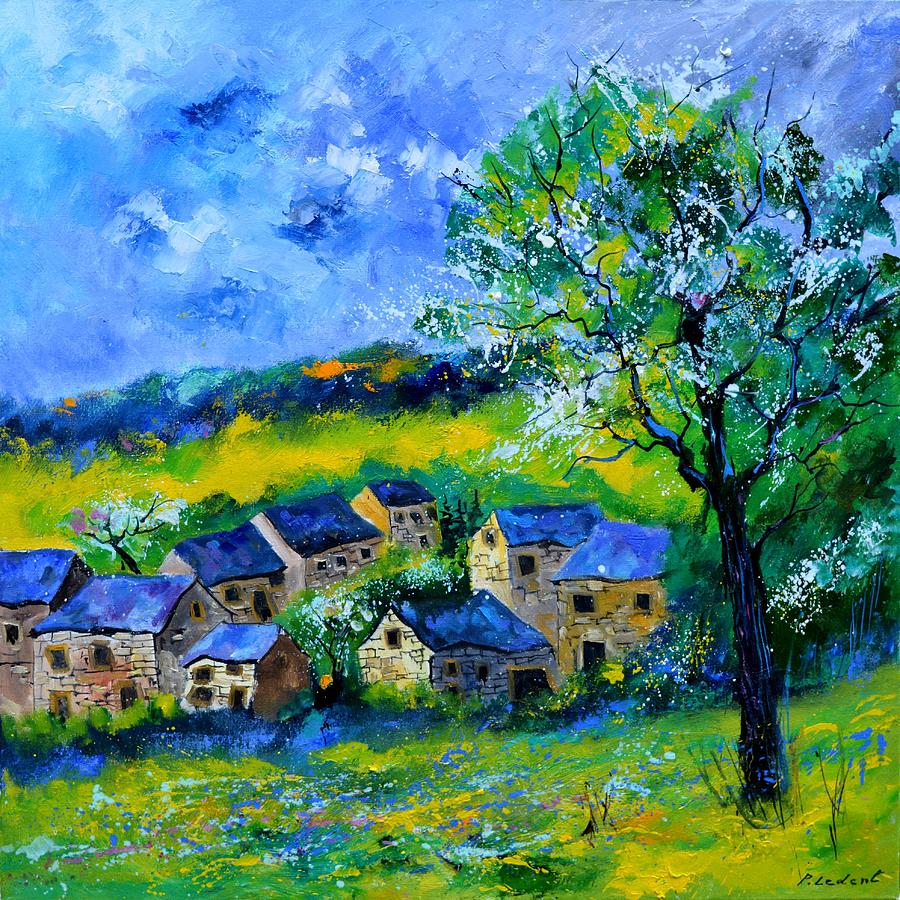 Village in spring Painting by Pol Ledent