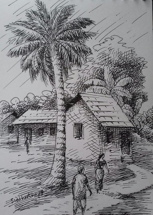 Pencil Drawing Of Village Life / And, if you want to trace your results