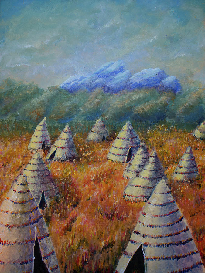 Village Painting by Medea Ioseliani