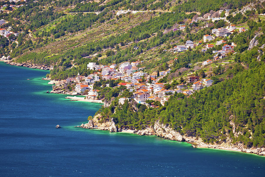 Village of Pisak in Makarska riviera coastline view Photograph by Brch Photography