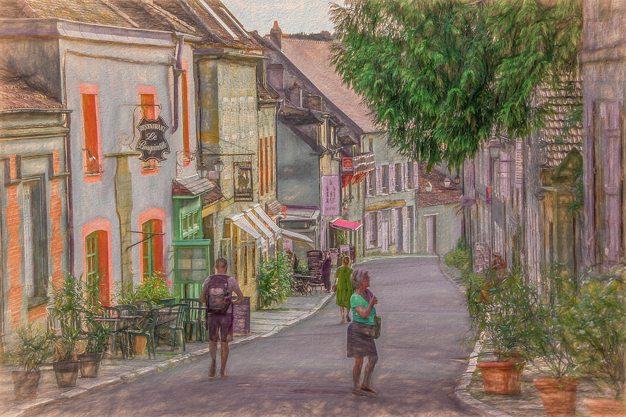 Village of Vezelay on a Summer Afternoon, Painterly Photograph by Marcy Wielfaert