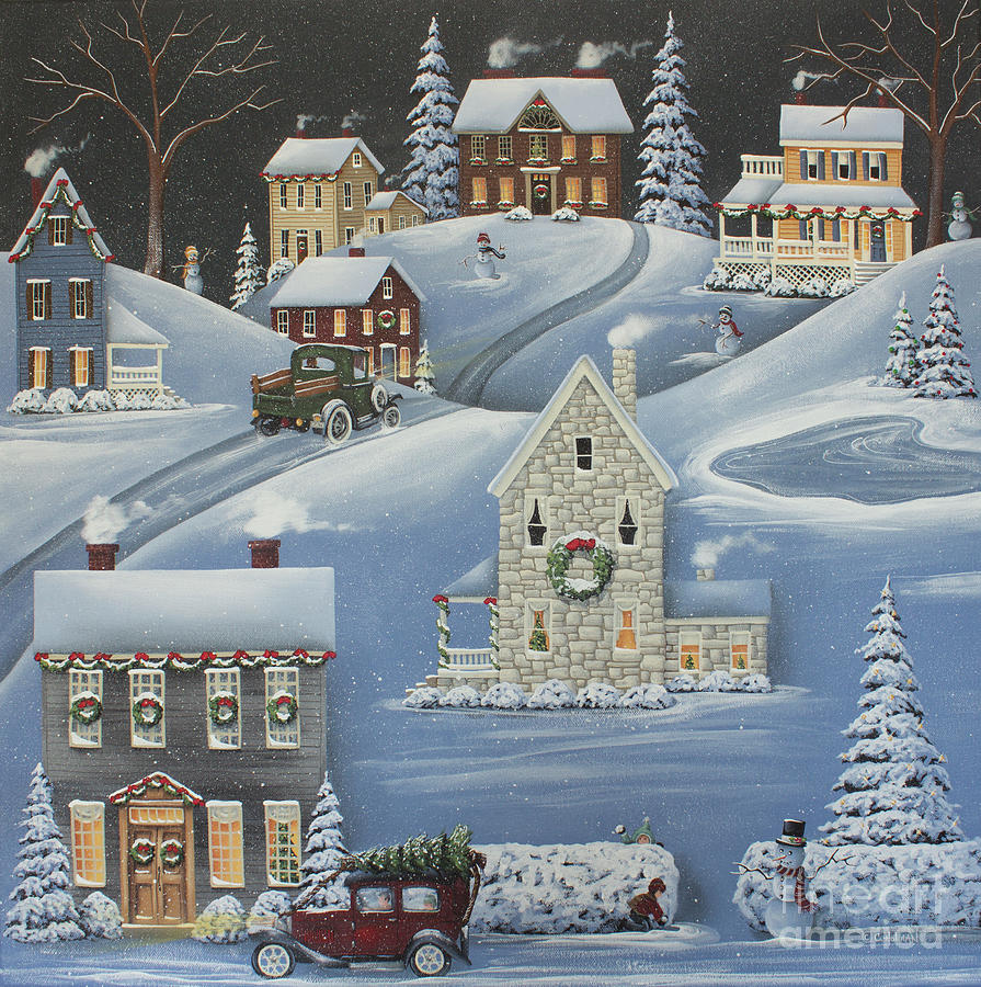 Village of Winterset Painting by Catherine Holman