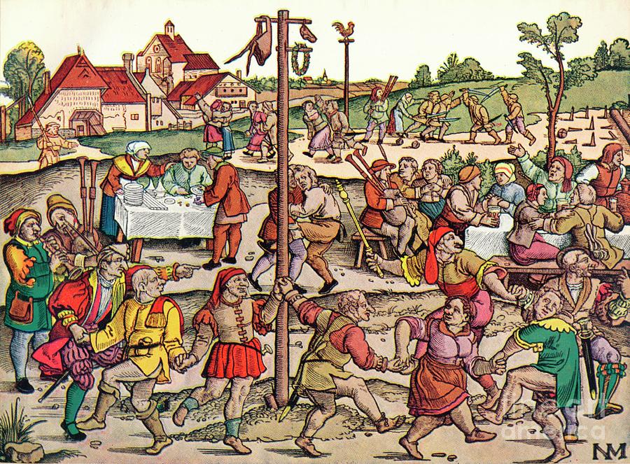 Villagers Celebration, C1530, 1949 Drawing by Print Collector