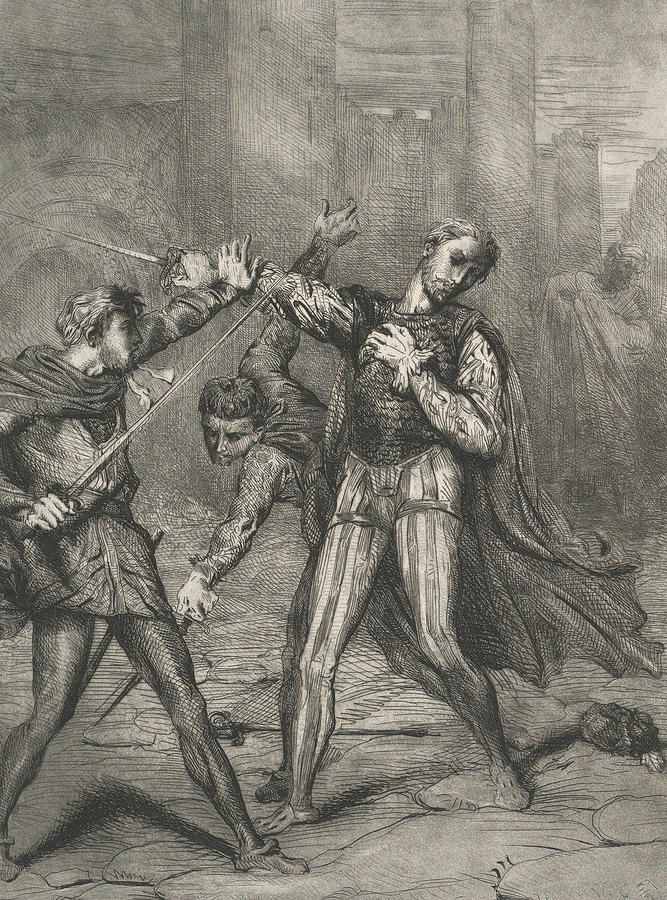 Villain, thou diest Relief by Theodore Chasseriau