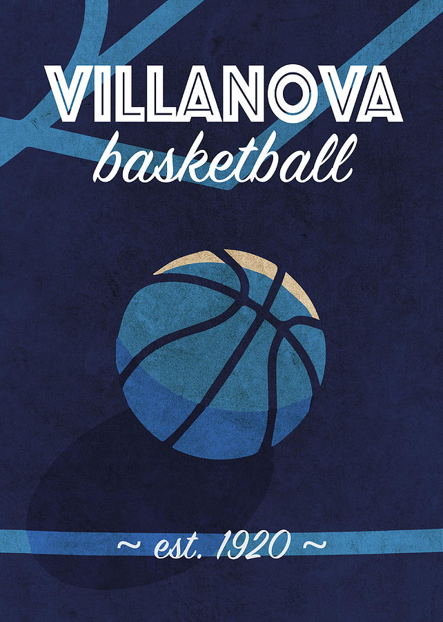 Basketball Mixed Media - Villanova College Basketball Vintage Retro University Poster Series by Design Turnpike