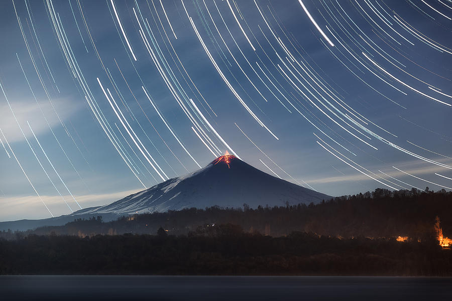 Villarrica Star Trails Photograph by Photography by KO