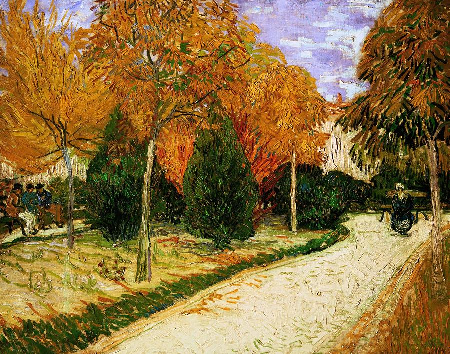 Vincent Van Gogh Painting - Vincent Van Gogh / Autumnal Garden -The Public Park-, 1888, Oil on canvas, 72 x 93 cm. by Vincent van Gogh -1853-1890-