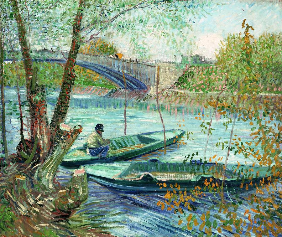 Vincent Van Gogh / Fishing in Spring, the Pont de Clichy , 1887, Oil on canvas, 49 x 58 cm. Painting by Vincent van Gogh -1853-1890-