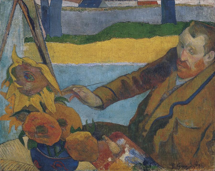 Paul Gauguin Painting - Vincent van Gogh Painting Sunflowers 1888 by Paul Gauguin