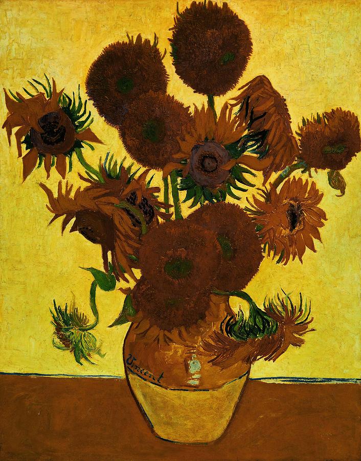 Vincent Van Gogh / Sunflowers, 1888, Oil on canvas, 92.1 x 73 cm., NG3863. Painting by Vincent van Gogh -1853-1890-