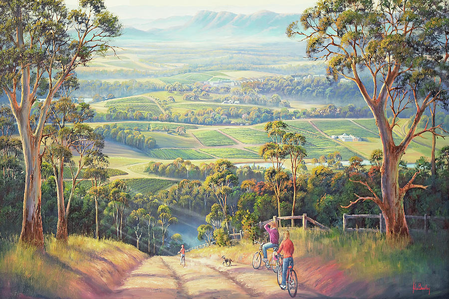 Road Painting - Vineyard Vista by John Bradley
