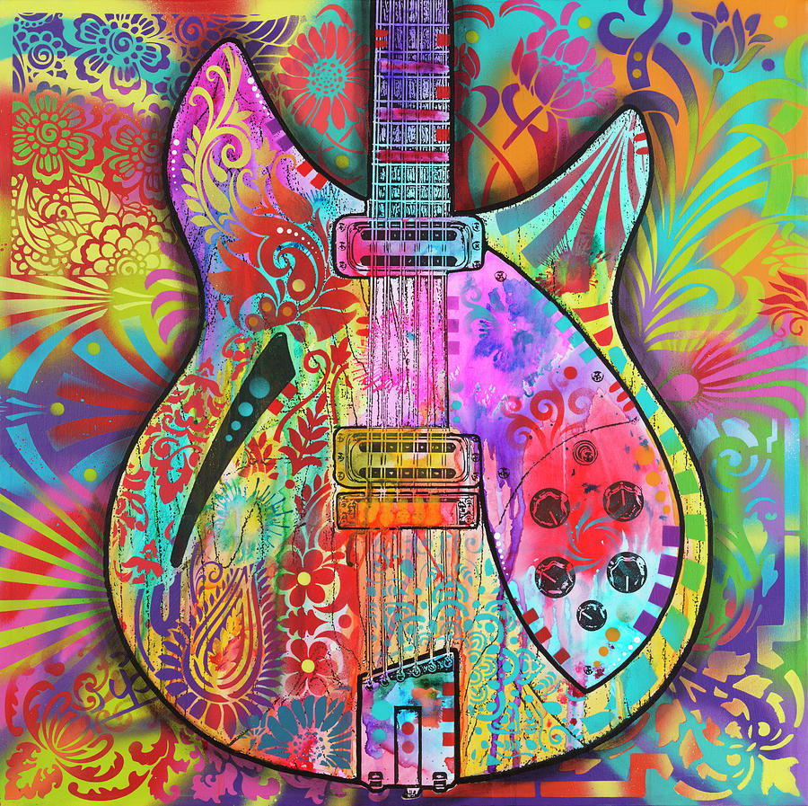 Music Mixed Media - Vintage 12 String by Dean Russo