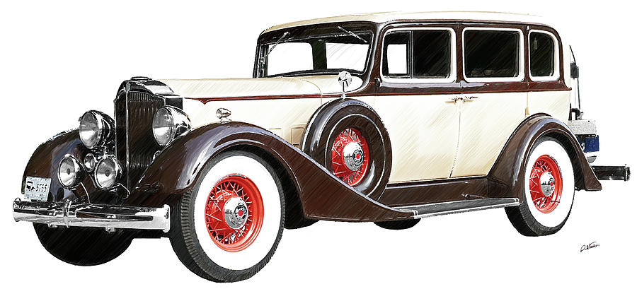 Vintage 1934 Packard Sedan - DWP2737447 Drawing by Dean Wittle