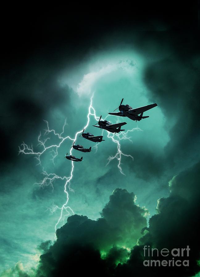 Vintage Aeroplanes In Lighting Storm Photograph by Victor Habbick Visions/science Photo Library