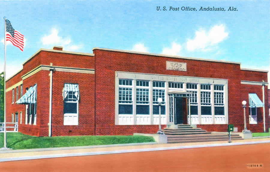Vintage Andalusia Alabama - Post Office Photograph by Mark Tisdale