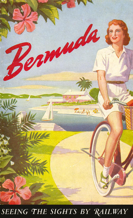 Vintage Bermuda Travel Poster Drawing by Marilyn Hunt