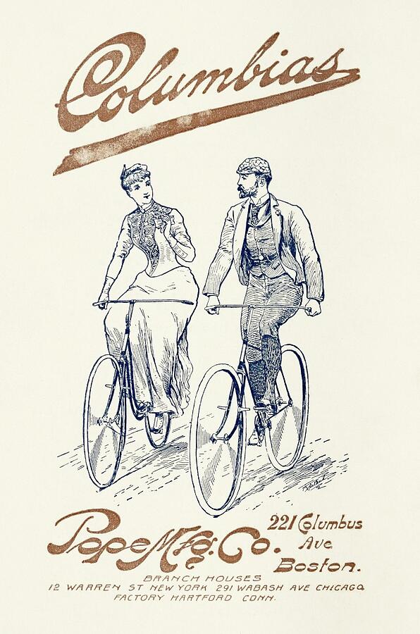 Vintage Bicycle Advertisement With Riders Digital Art by Trendy Art Vintage Bicycle Advertisement With Riders Digital Art by Trendy Art