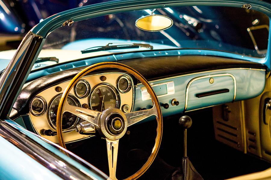 Vintage blue car Photograph by Top Wallpapers