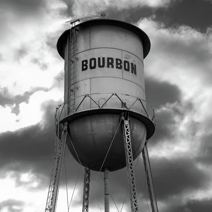 Vintage Bourbon - Bw Square Print Photograph