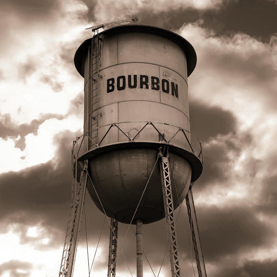 Vintage Bourbon - Sepia Square Print Photograph