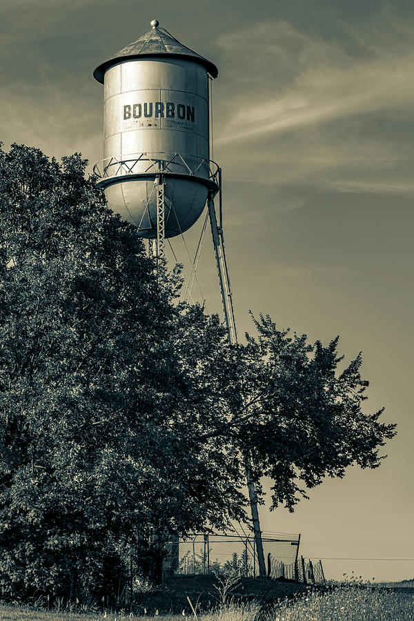 Vintage Bourbon Tower - Route 66 Sepia Photograph by Gregory Ballos