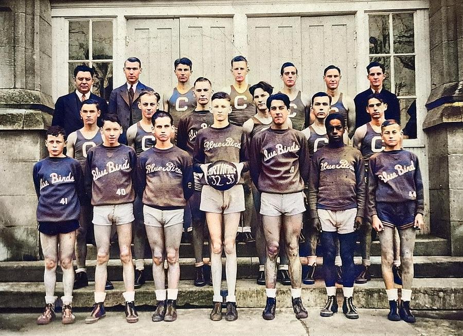 Vintage Boys Basketball Team High School Photo Carthage Indiana
