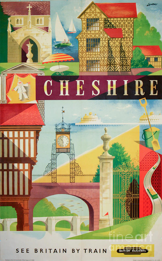 Vintage Photograph - vintage British Rail poster for Cheshire, UK by Damian Davies